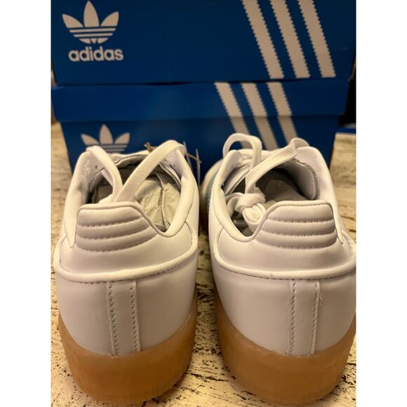 NEW ADIDAS ORIGINALS SAMBAE Women's 8.5 White/ Wonder Blue - Picture 10 of 12